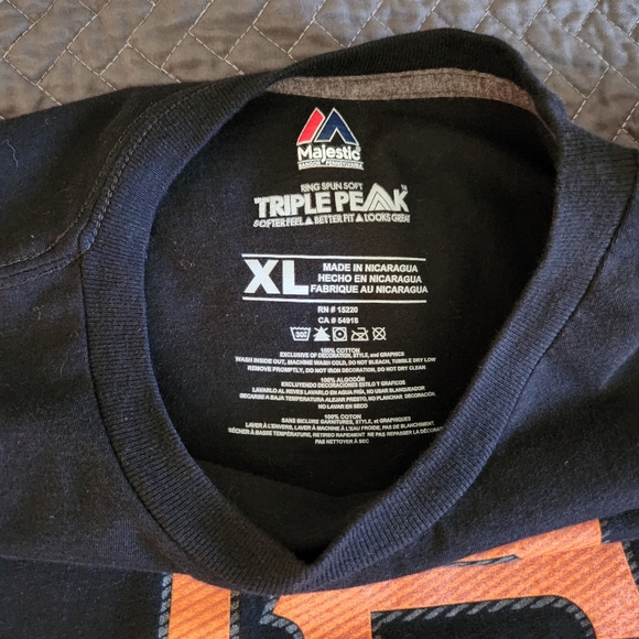 MAJESTIC Triple Peak Black/Orange San Francisco Giants Graphic T-shirt Size XL - Picture 9 of 14